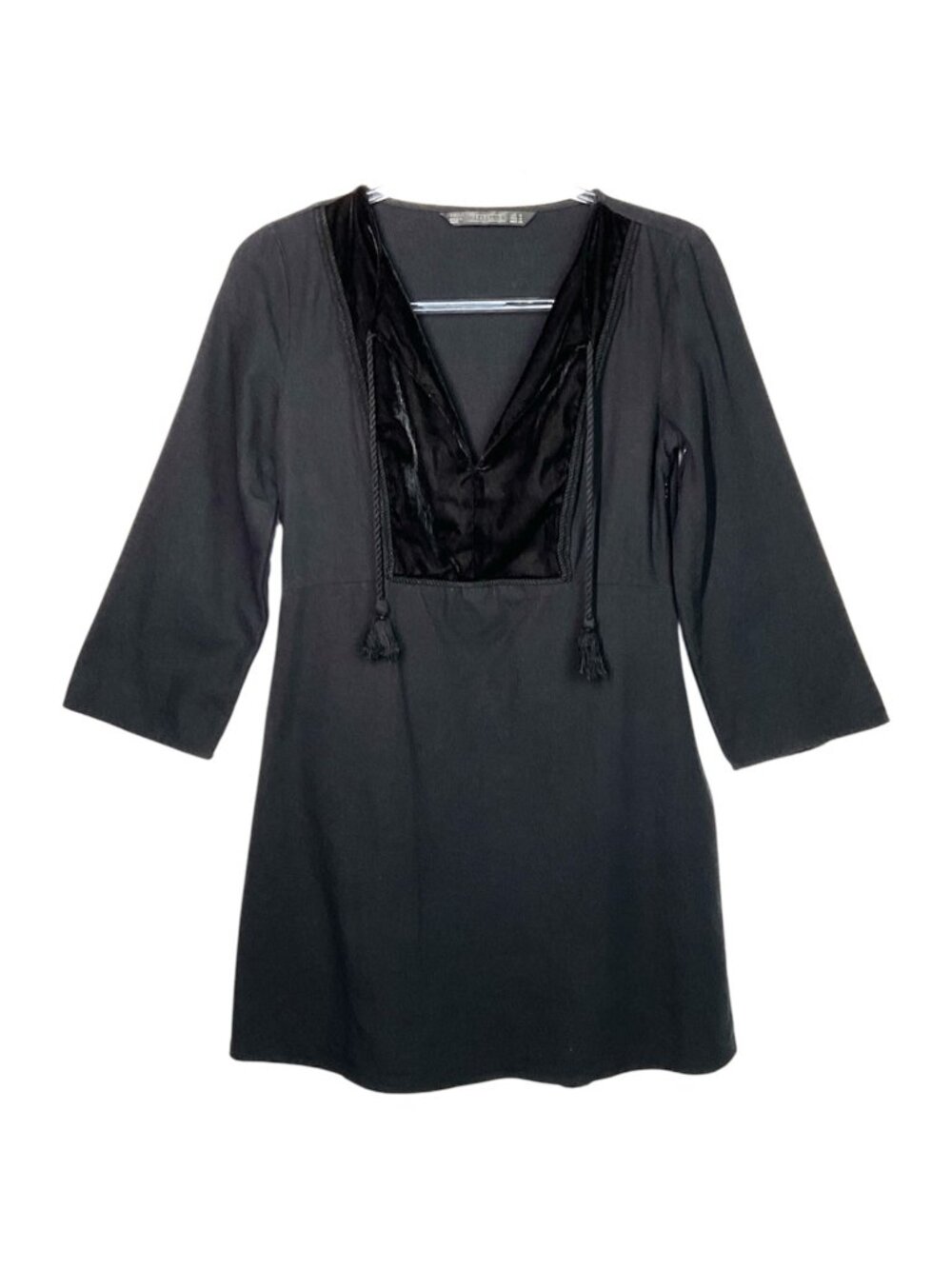 Zara Black Long Sleeve Sheath Mini Dress Medium